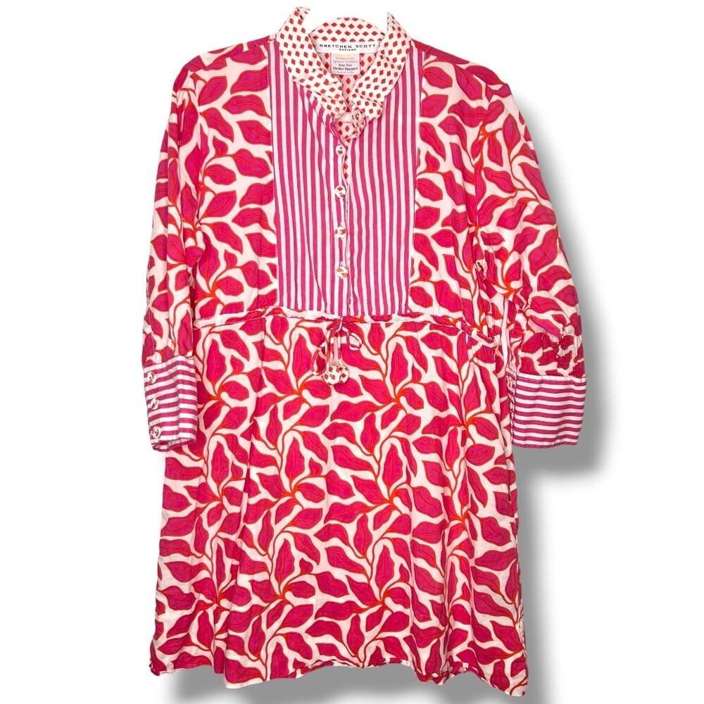 Gretchen Scott Designs Pink Bib Shirt Dress